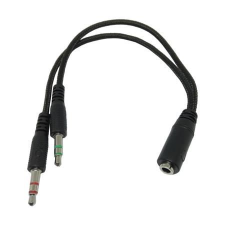 Cable Adaptador miniplug hembra a 2 miniplug macho para PC 
