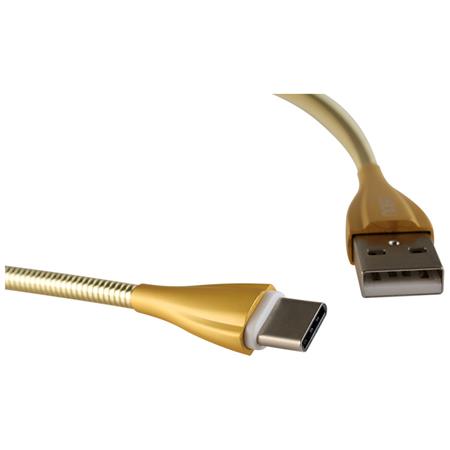 Cable USB Mallado Metálico Dorado