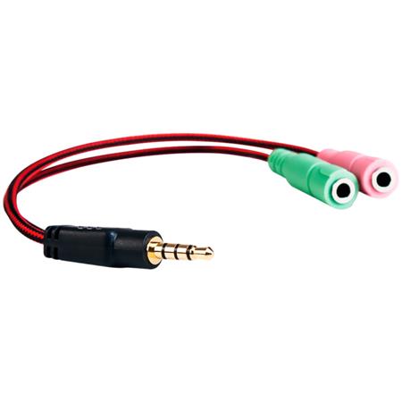 Cable Adaptador miniplug 3.5 mm M a 2 miniplug 3.5 mm H